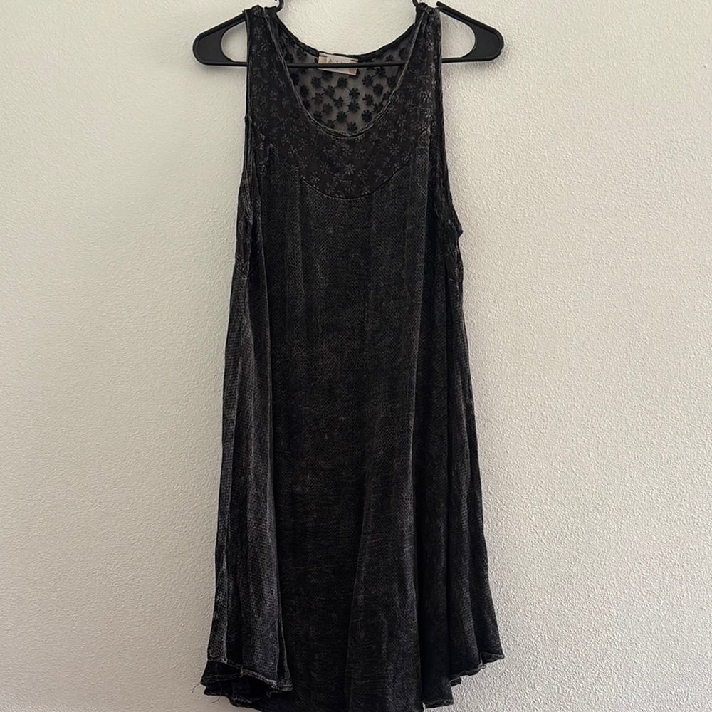 Altar'd State Black Floral dress mid knee